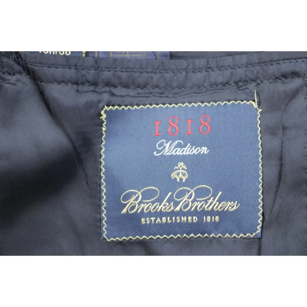 Brooks Brothers Suit Mens 43R / 38W Blue Stripe 1818 Madison x Estrato - 2 Piece